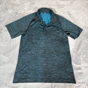 Lululemon Metal Vent Tech Polo Shirt Mens Small Athletic Stretch Teal